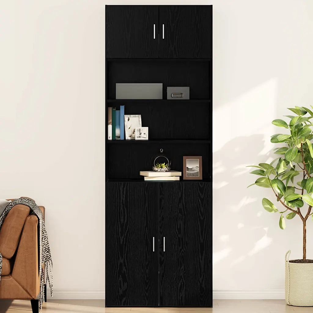 Armadietto a Muro | Mobile a Parete Rovere nero 80 x 42.5 x 40 cm