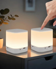 ZMH Lampada da tavolo LED set 2 pezzi bianca touch dimmerabile USB ricaricabile 1800mAh 3 temperature colore
