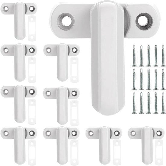 Blocco di sicurezza per finestre e porte in PVC - 10 pezzi - Materiale: lega di alluminio - Montaggio con viti