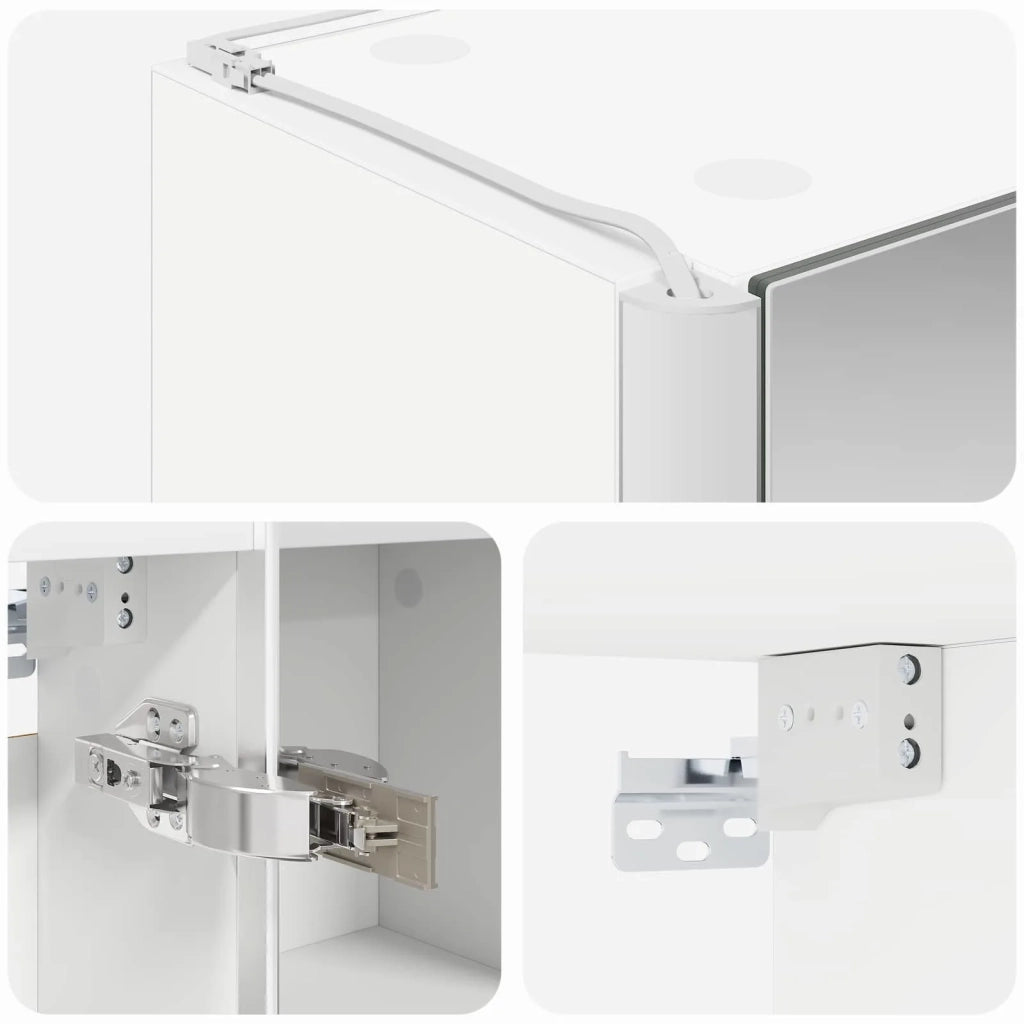 Mobiletto per specchio da bagno Bianco 33 x 11,5 x 50 cm