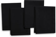 Set di 4 Asciugamani in Coton con Dettagli Zoom - Nero 43x43cm - Riciclabile