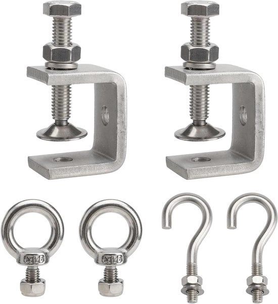 Clemi in acciaio inossidabile da 6 pezzi - apertura di mandrini 30 mm - gamma di cerniere 0-25 mm - viti e chiodi a croce - lavorazione del legno con saldatura a torchio.