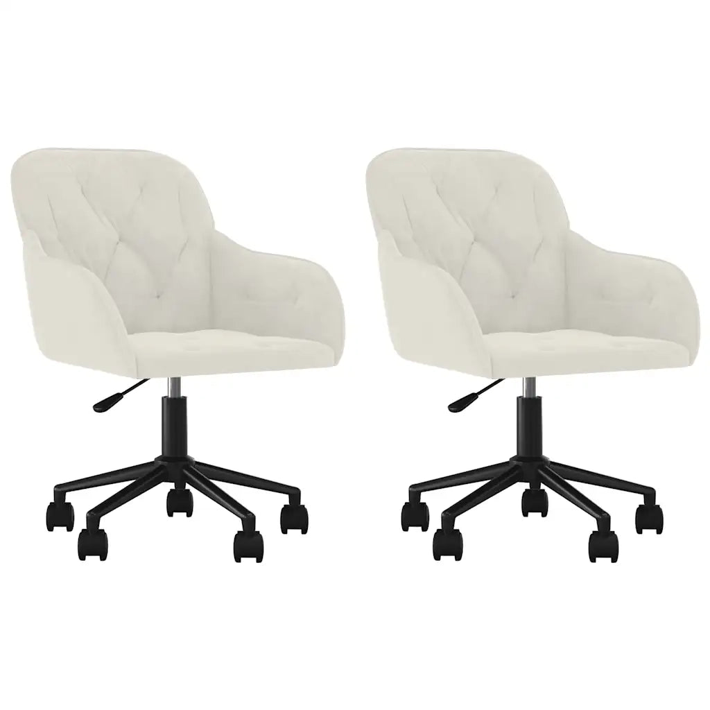 Sedie da Pranzo Girevoli 2 pz Crema in Velluto 3103430