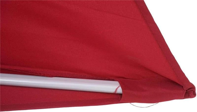 OMBRELLONE MEZZALUNA DA MURO IN ALLUMINIO COLORE BORDEAUX 300 X 150 X H 250 CM + BASE