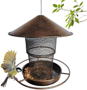 Casa Alimentatore per Uccelli in Metallo, Alimentatore per Uccelli in Metallo con Sostegno, Alimentatore per Uccelli Sospeso, Alimentatore per Uccelli con Sostegno Rilasciabile, Casa Alimentatore per Uccelli in Metallo Completa per Uccelli in Giardino