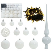 Set di Palle di Natale con 150 LED 61 pz-Decorazioni natalizie Bianco Plastica