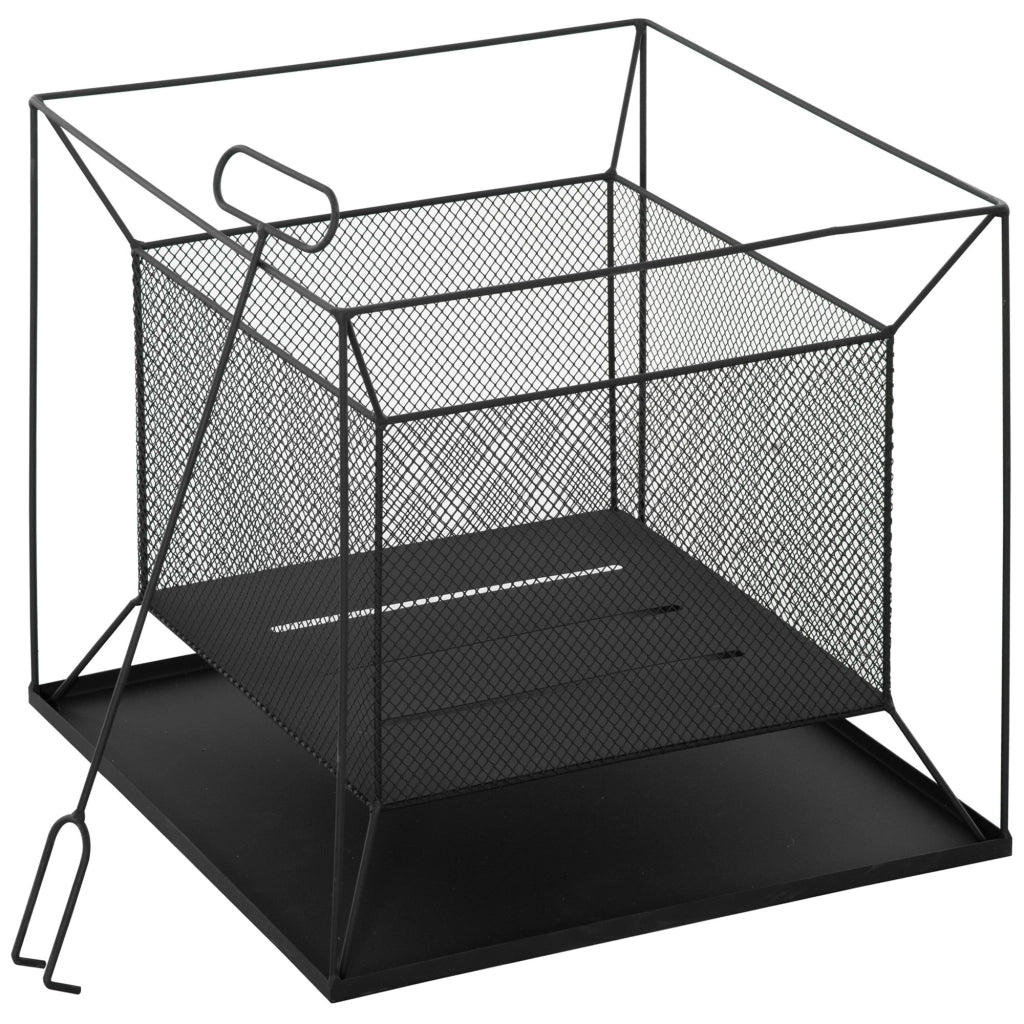 Braciere da Giardino Portatile in Metallo ¨C zephmum ¨C 45x45x43cm Nero