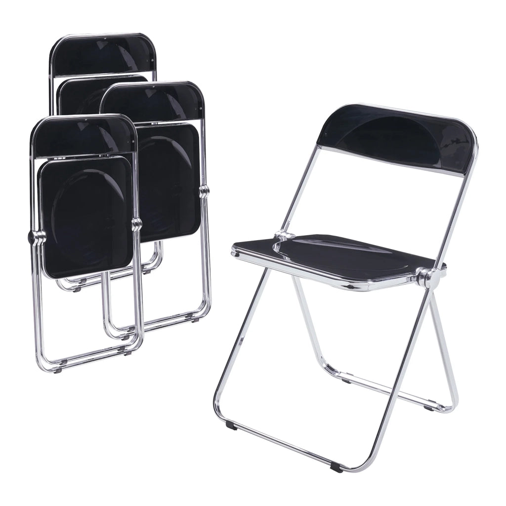 Set di 4 sedie pieghevoli da campeggio 74 x 46 x 47 cm nere 03_0009848