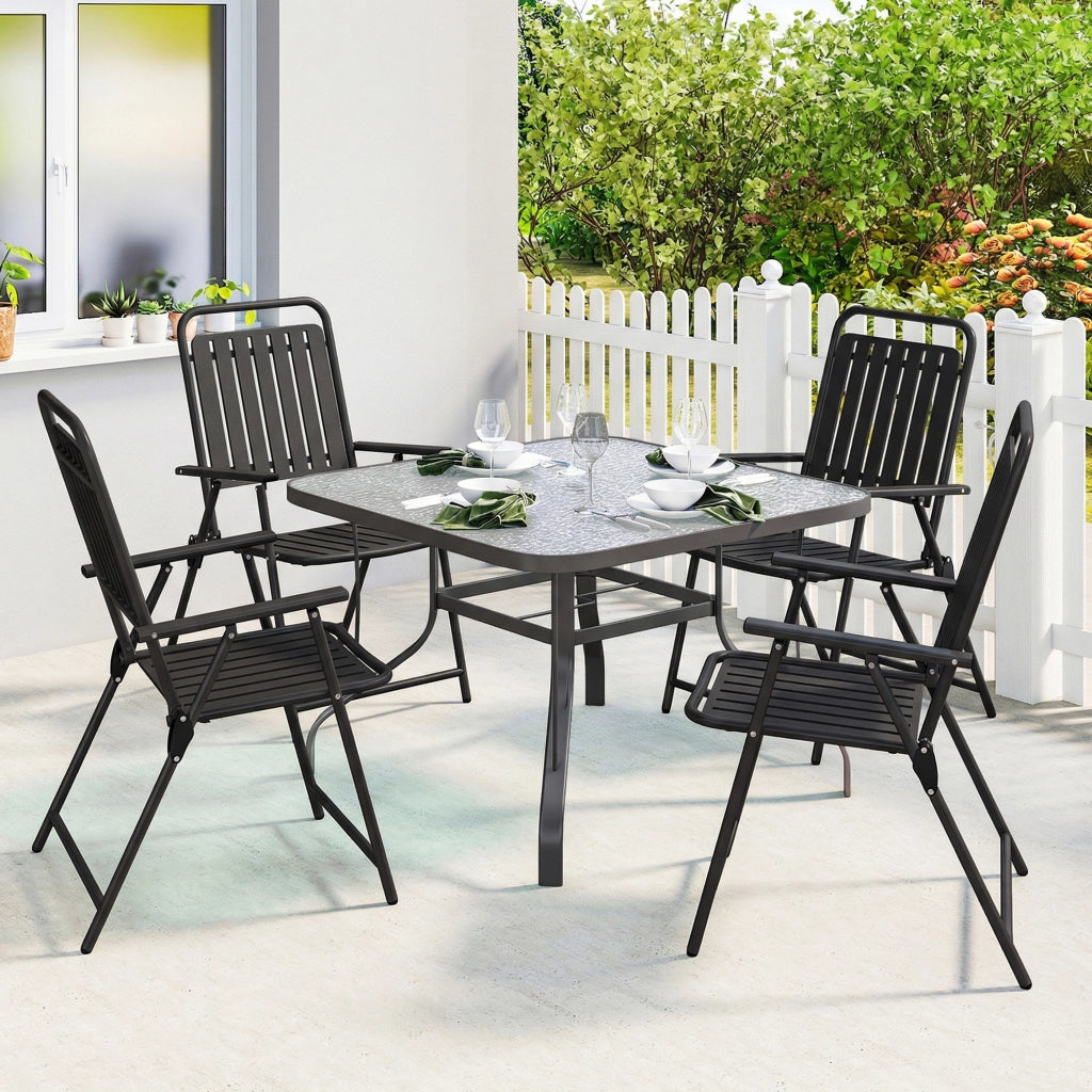 Sedie da giardino pieghevoli ¨C zephmum ¨C nere, metallo, 55x63x93 cm