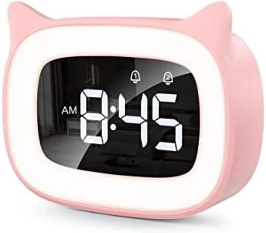 Sveglia per bambini - Allenatore del sonno per bambini - Lampada notturna per bambini - Rosa