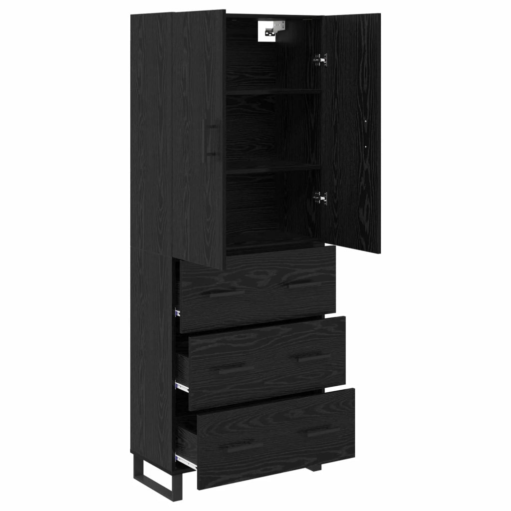 Credenza con cassetto 2 pcs Rovere Nero 69,5 x 34 x 180 cm 3416239