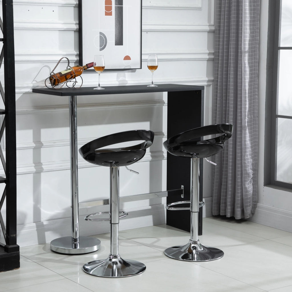 Sgabelli da Bar 2 Pezzi Girevoli con Schienale ¨C zephmum ¨C Nero, Acciaio, 46x41x76-96cm