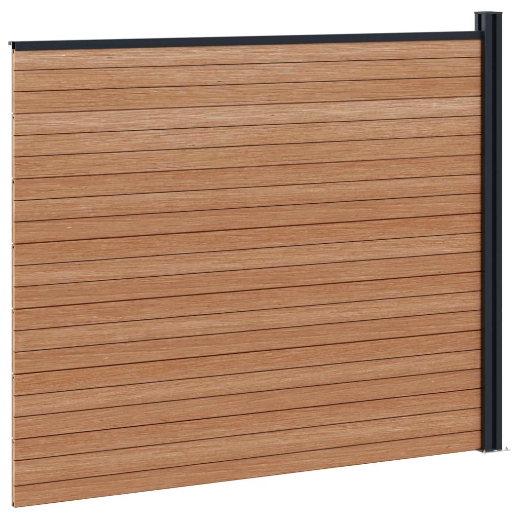 Pannello di Recinzione WPC e Alluminio Marrone 42039067
