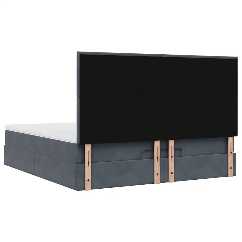 Struttura Letto Pouf con Materassi 200x200 cm Velluto 3313422