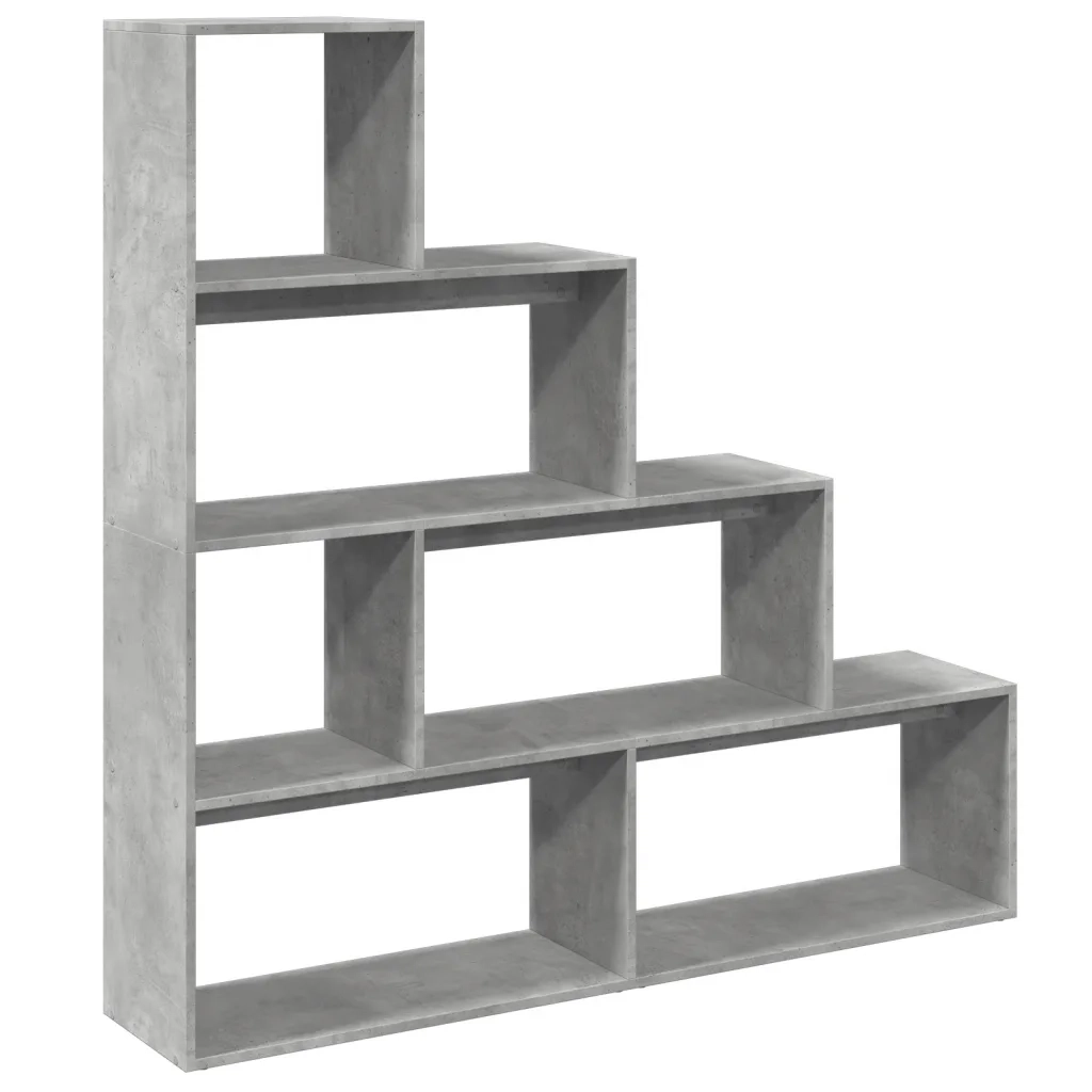 vidaXL Libreria 4Ripiani Grigio Cemento 143,5x29x143,5cm Truciolato