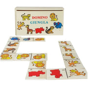 Trade Shop - Gioco Tavolo Società Domino Animali Con Scatola In Legno Giochi Di Carte -