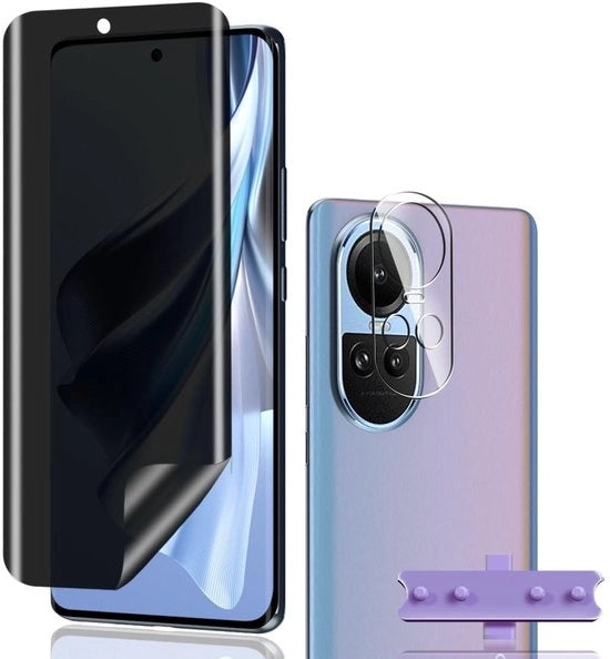Protezione della Privacy Alta - TPU Display - Protezione della Camera - Montaggio Facile - Autoassemblaggio - Compatibile con Oppo Reno 10/10 Pro - Protezione dello Schermo - Modello compatibile: Oppo Reno 10/10 Pro - Protezione TPU per Display e Camera
