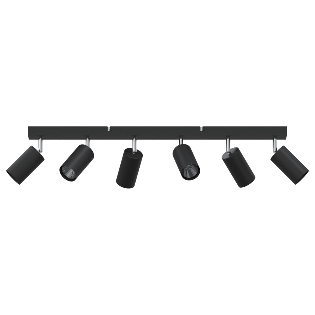 Faretti da soffitto 6 vie regolabili GU10 neri