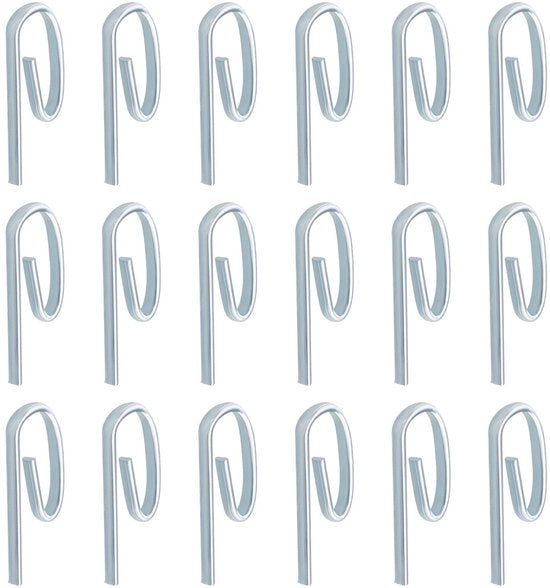 Haken per Gordijn 100 pezzi - Haken metallici resistenti - 25 x 10 mm - Antiossidanti - Adatti a cordoni a rullo - Facili da installare