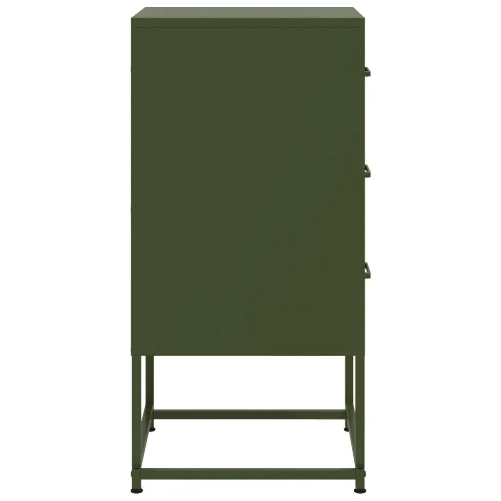 Comodino | Armadio da Notte | Mobiletto da notte Verde Oliva 36x39x78 cm in Acciaio