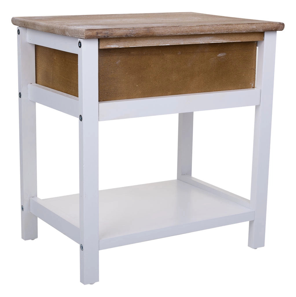 Comodino in legno bianco 40x29x42