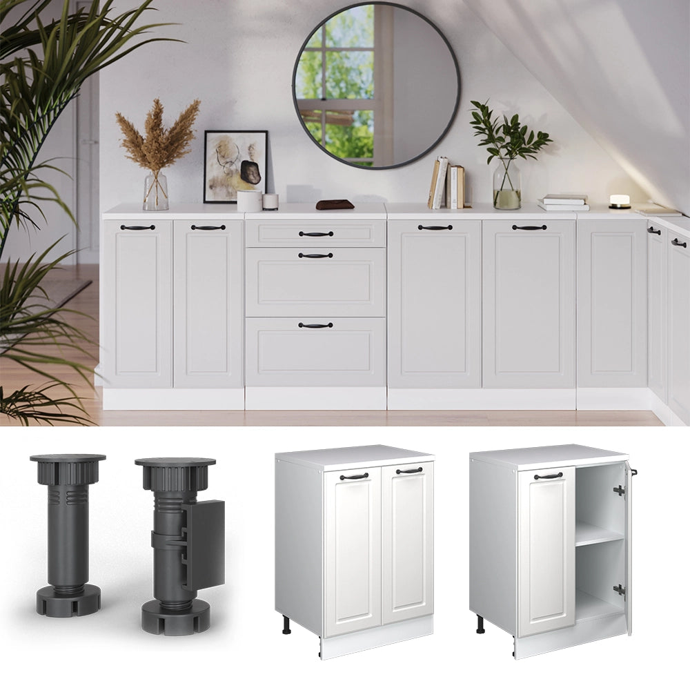 Mobile per mansarda Rion Bianco rustico/Bianco 60 x 83.8 cm senza inclinazione con 2 ante Vicco