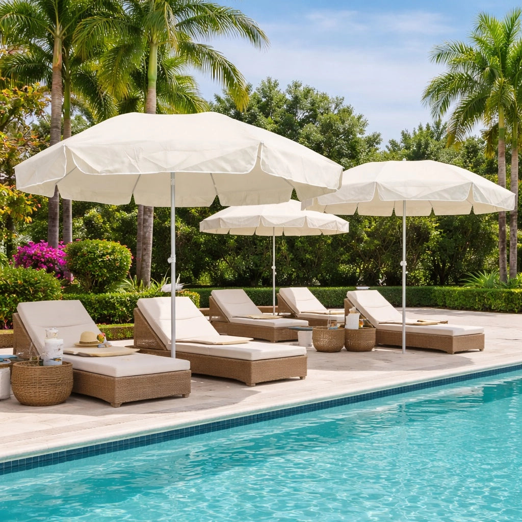 Ombrellone Mare Spiaggia 240 cm Antivento Alluminio UV50+ Inclinabile con Custodia e Trivella