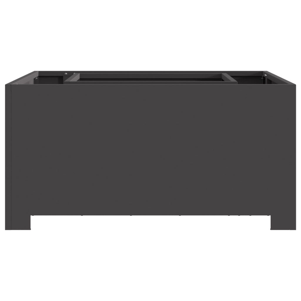 Braciere Quadrato Nero 80x80x40 cm Acciaio
