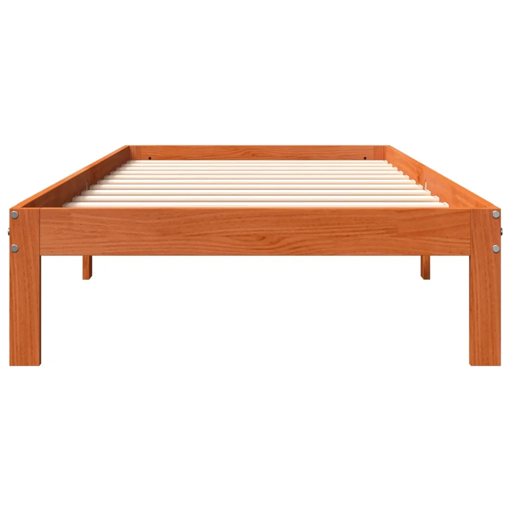 Letto senza Materasso Marrone Cera 90x190 cm in Legno di Pino 844164