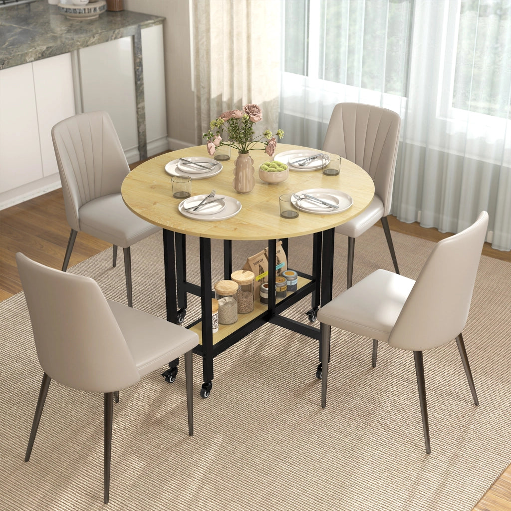 Tavolo da pranzo pieghevole ¨C zephmum ¨C quercia, 100x100x75 cm