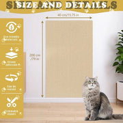 Tappeto autoadesivo per gatti 40 x 200 cm - Sostenibile e amichevole per i gatti - Protezione contro graffi per divani, mobili e porte - Beige