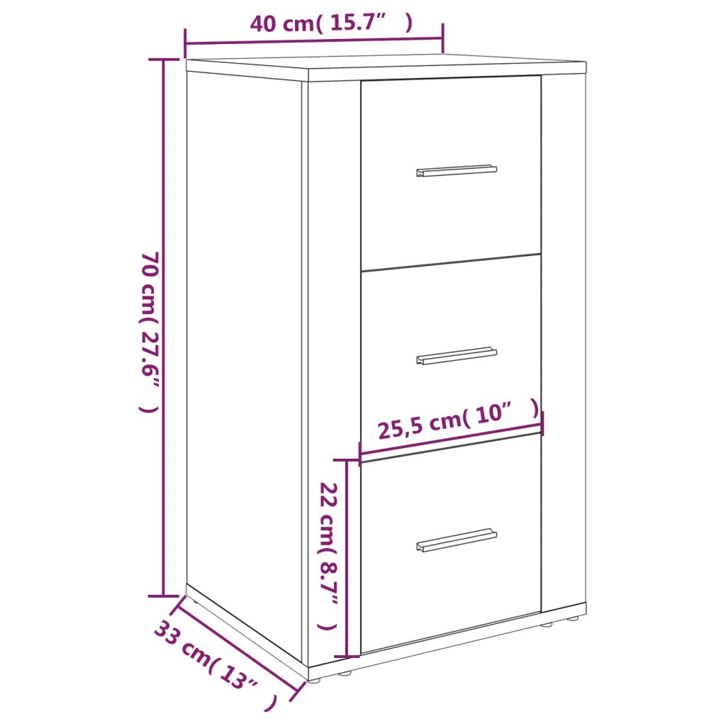 Credenza | Madia | Buffet da pranzo | Armadio da pranzo Bianca 40x33x70 cm in Legno Multistrato