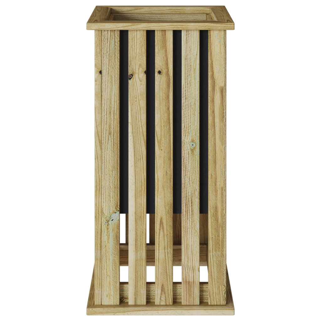 Fioriera da Giardino con Rivestimento 33x33x65 cm Legno di Pino Impregnato
