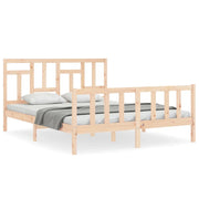 Letto matrimoniale | Letto per adulti | Giroletto senza Materasso 160x200 cm in Legno Massello di Pino