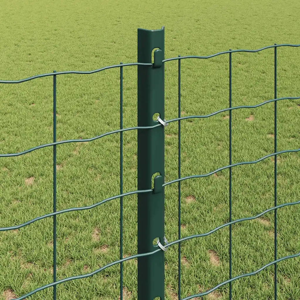 Palo della recinzione 22 pz Verde 160 cm Acciaio CFW3343350