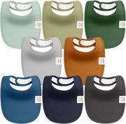 Set di 8 slabbettoni biologici per bambini, slabbettoni in cotone per bambini, slabbettoni per la crescita dei denti, slabbettoni soffici e assorbenti per bambini e piccoli bambini, lavabili per neonati e bambini in età prescolare.
