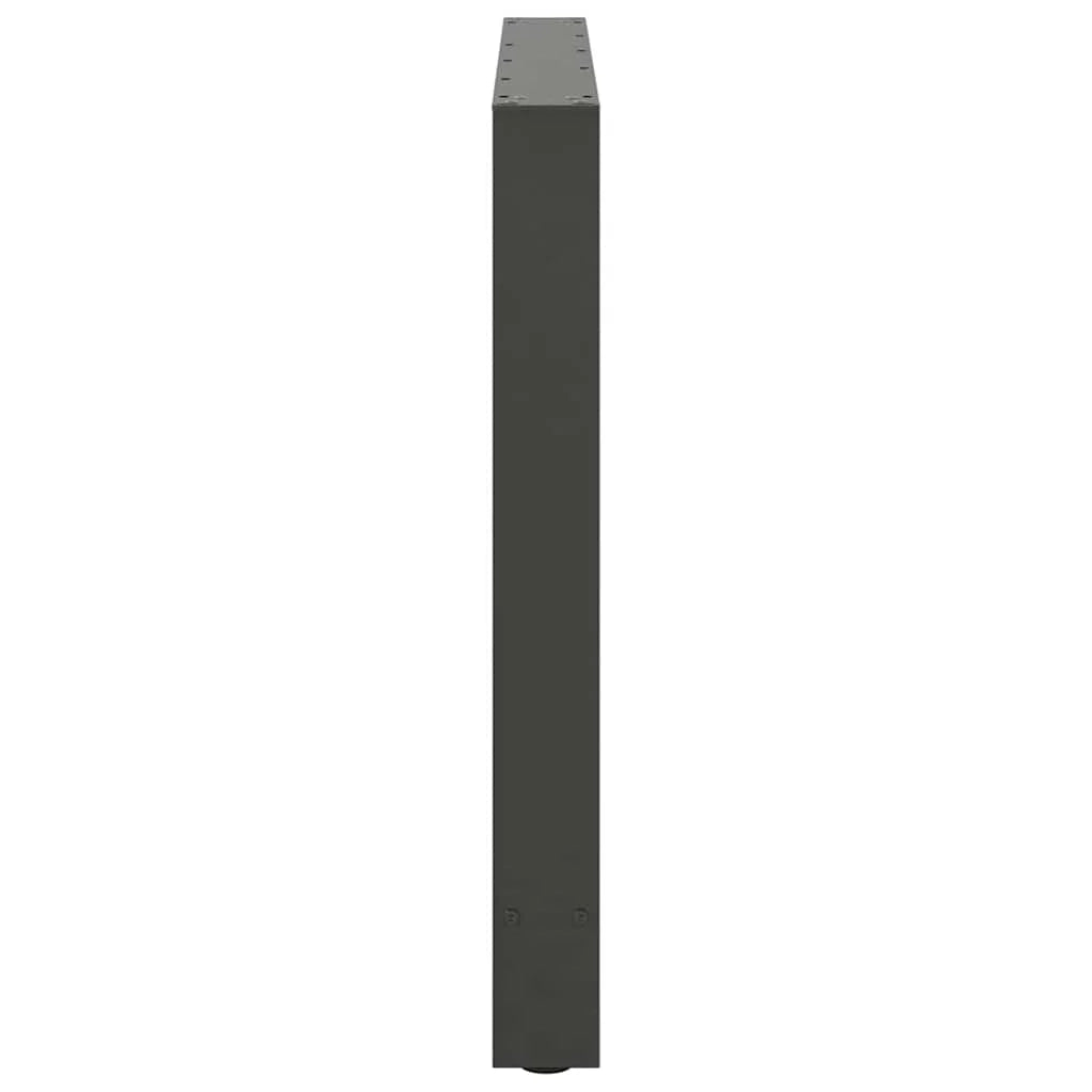 Set di 2 gambe regolabili per tavolo da pranzo moderno geometrico 90 x 72-73 cm in acciaio antracite 02_0057558