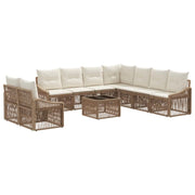 Set Divano da Giardino 10 pcs Beige polyrattan