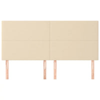 Testiera 4 pz Crema 100x5x78/88 cm in Tessuto