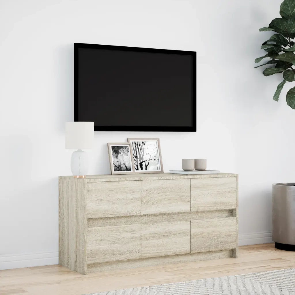 Mobile Porta TV con LED Rovere Sonoma 100x34x50cm in Truciolato