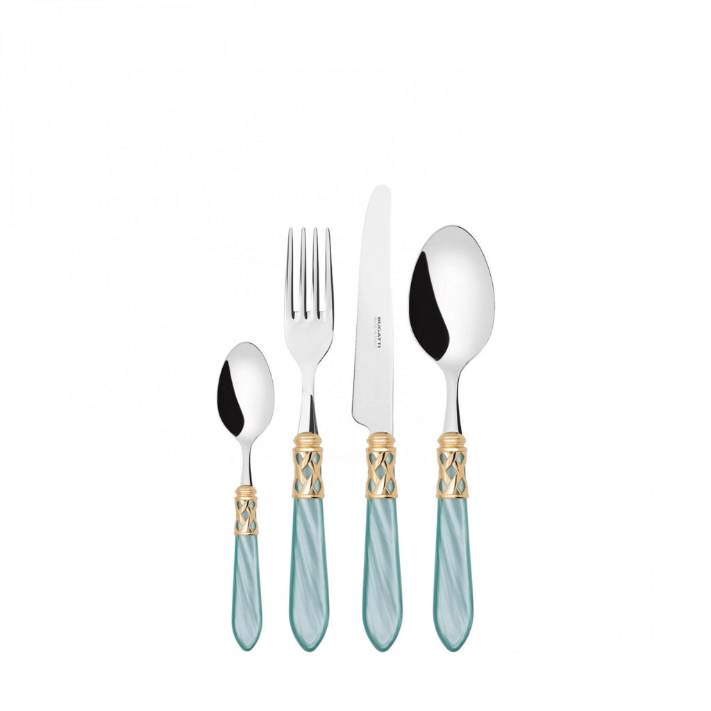 ALADDIN Ghiera Dorata, Posate Set 24 pz, Scatola Compact, Casa