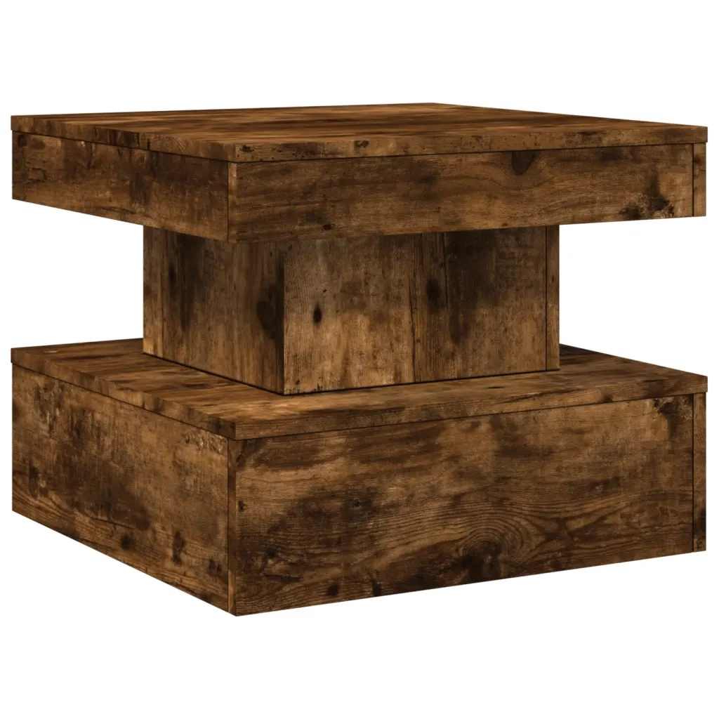 Tavolino da salotto | Tavolino da caff¨¨ | Tavolino da Soggiorno con Luci LED Rovere Sonoma 50x50x40 cm