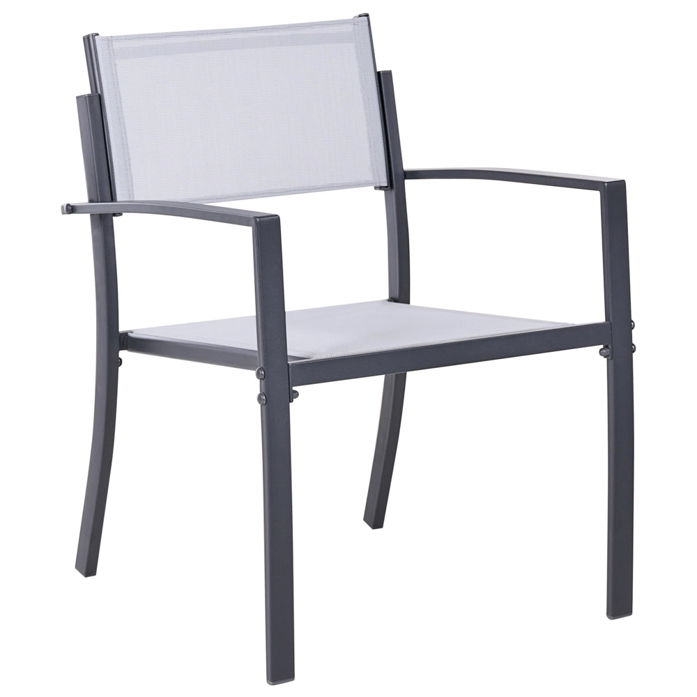 Set da bistrot in acciaio grigio a 2 posti con tavolino da caffè Stile industriale moderno Balcone