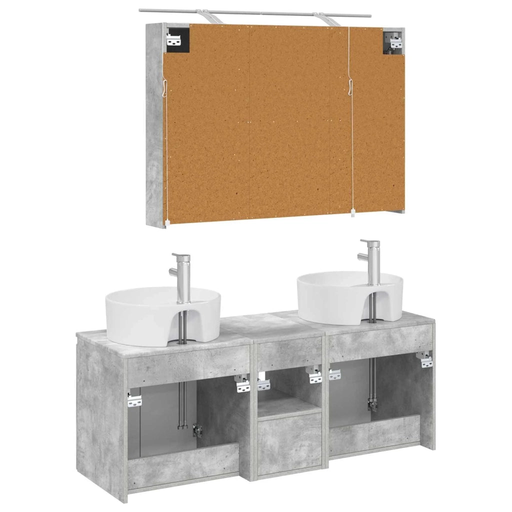 Set di Armadi da Bagno 4 pcs Grigio Cemento 3406458
