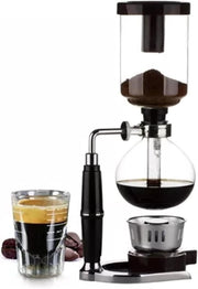 Caffettiera per Mano con Base in Acciaio Inossidabile per Caffè Artigianale con Sifone in Vetro