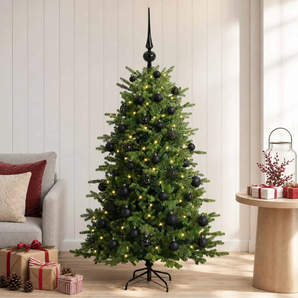 Albero di Natale artificiale con palline 120 cm 150 LED 3465597