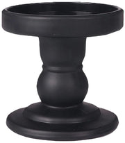 Candeliere di Design Elegante - Nera con Vetro - Completo di Supporto per Candelabri - Adatto per Candelabri Standard - Ideale per Tavoli e Centrotavola - Altezza 8 cm