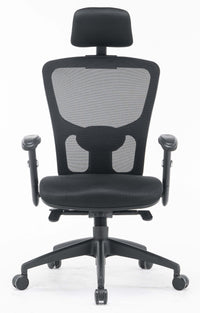 Sedia Poltrona Direzionale da Ufficio in Tessuto e Rete Philadelphia Nera