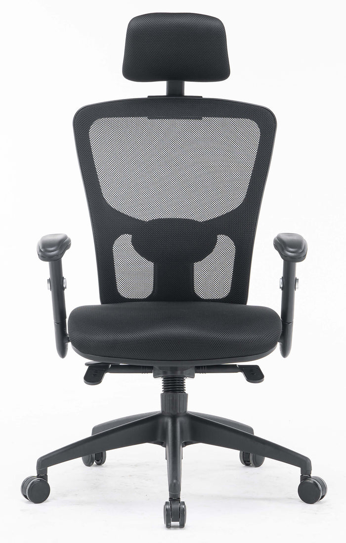 Sedia Poltrona Direzionale da Ufficio in Tessuto e Rete Philadelphia Nera