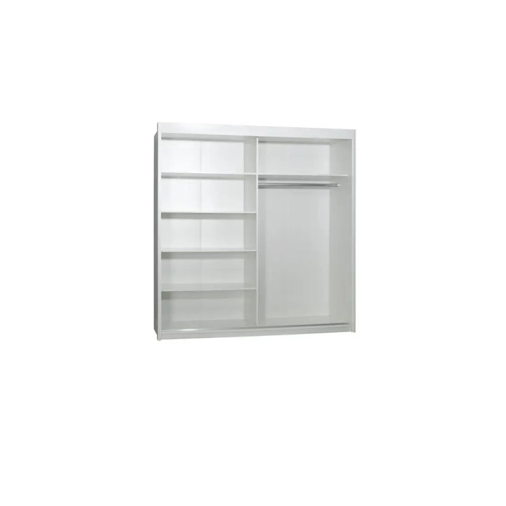 Armadio, guardaroba 200 cm 2 porte scorrevoli con specchio - bianco - Collezione ARSALA